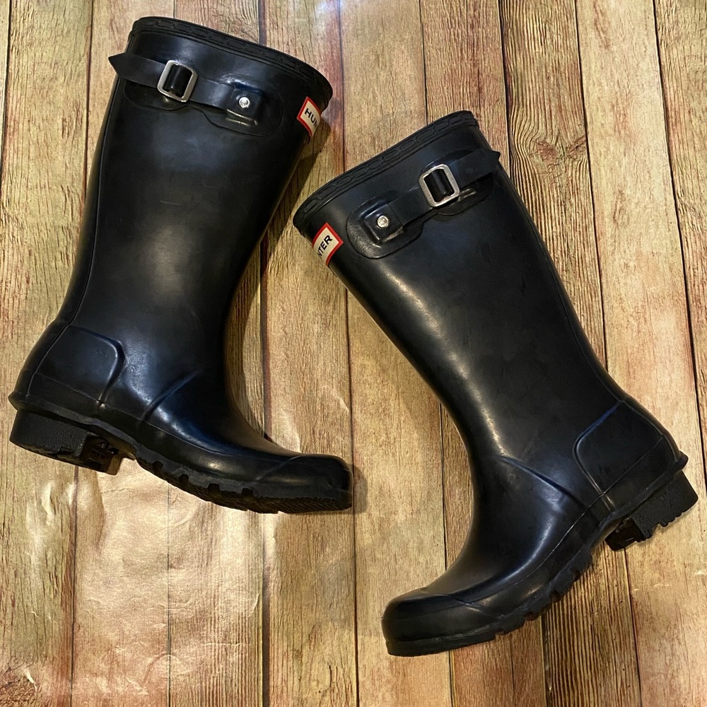 Hunter Girls/Boys Youth Classic Black Tall Boots | Size 3 boys/ 4 girls